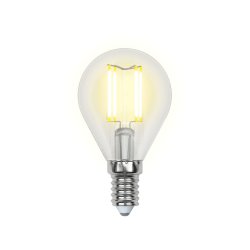 LED-G45-6W-WW-E14-CL GLA01TR Лампа светодиодная. Форма шар. прозрачная. Серия Air. Теплый белый свет 3000K. Картон. ТМ Uniel