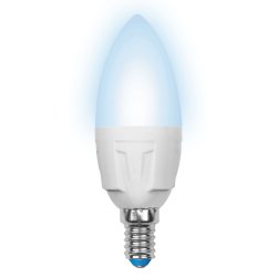 LED-C37 7W-NW-E14-FR PLP01WH Лампа светодиодная. Форма свеча. матовая. Серия ЯРКАЯ. Белый свет 4000K. Картон. ТМ Uniel