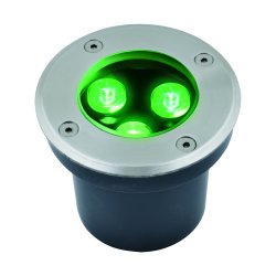 ULU-B10A-3W-GREEN IP67 GREY Светильник светодиодный уличный. Архитектурный встраиваемый. Зеленый свет. Корпус серый. TM Uniel