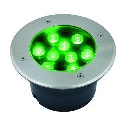 ULU-B12A-9W-GREEN IP67 GREY Светильник светодиодный уличный. Архитектурный встраиваемый. Зеленый свет. Корпус серый. TM Uniel.