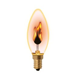 IL-N-C35-3-RED-FLAME-E14-CL Лампа декоративная с типом свечения эффект пламени. Форма свеча. прозрачная. Картон. ТМ Uniel.