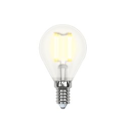 LED-G45-7.5W-WW-E14-CL GLA01TR Лампа светодиодная. Форма шар. прозрачная. Серия Air. Теплый белый свет 3000K. Картон. ТМ Uniel