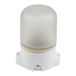 UWL-K01R 60W-E27 IP65 WHITE Светильник влагозащищенный под лампу Е27. для бань и саун. до +125С. Цвет корпуса белый. ТМ Uniel