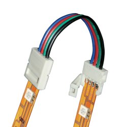 Коннектор провод для соединения светодиодных лент 5050 RGB между собой. 4 контакта. IP20. цвет белый. 20 штук в пакете