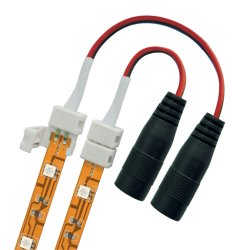 Коннектор провод для соединения светодиодных лент 5050 с адаптером стандартный разъем. 2 контакта. IP20. цвет белый. 20 штук в пакете