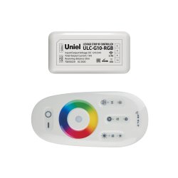 ULC-G10-RGB WHITE Контроллер для управления многоцветными светодиодными источниками света 12-24B с пультом ДУ 2.4ГГц. Цвет пульта белый.
