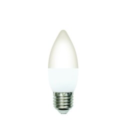LED-C37-6W-3000K-E27-FR-SLS Лампа светодиодная. Форма свеча. матовая. Теплый белый свет 3000K. ТМ Volpe