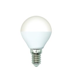 LED-G45-5W-3000K-E14-FR-SLS Лампа светодиодная. Форма шар. матовая. Теплый белый свет 3000K. ТМ Volpe