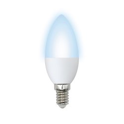 LED-C37-7W-NW-E14-FR-NR Лампа светодиодная. Форма свеча. матовая. Серия Norma. Белый свет 4000K. Картон. ТМ Volpe