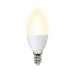 LED-C37-7W-WW-E14-FR-NR Лампа светодиодная. Форма свеча. матовая. Серия Norma. Теплый белый свет 3000K. Картон. ТМ Volpe
