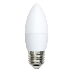 LED-C37-9W-NW-E27-FR-NR Лампа светодиодная. Форма свеча. матовая. Серия Norma. Белый свет 4000K. Картон. ТМ Volpe