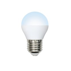 LED-G45-7W-DW-E27-FR-NR Лампа светодиодная. Форма шар. матовая. Серия Norma. Дневной белый свет 6500K. Картон. ТМ Volpe