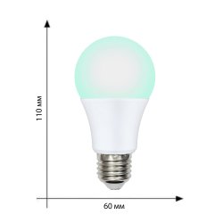 LED-A60-9W-SCBG-E27-FR-DIM IP65 PLO65WH Лампа светодиодная диммируемая для бройлеров. Спектр синий и зеленый. TM Uniel.