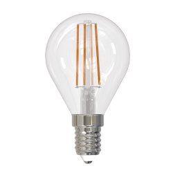 LED-G45-9W-3000K-E14-CL PLS02WH Лампа светодиодная. Форма шар. прозрачная. Серия Sky. Теплый белый свет 3000К. Картон. ТМ Uniel.