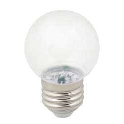 LED-G45-1W-3000K-E27-CL-С Лампа декоративная светодиодная. Форма шар. прозрачная. Теплый белый свет 3000K. Картон. ТМ Volpe.